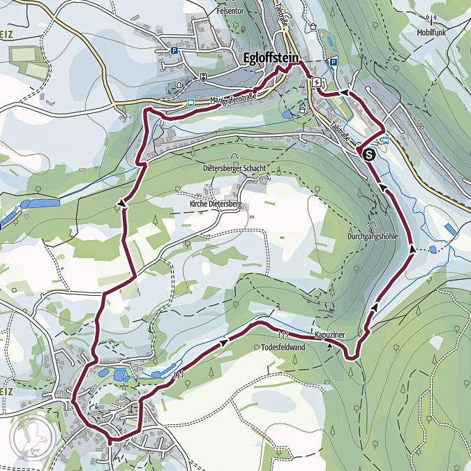 Wanderroute Egloffstein - Thuisbrunn - Elch-Braeu